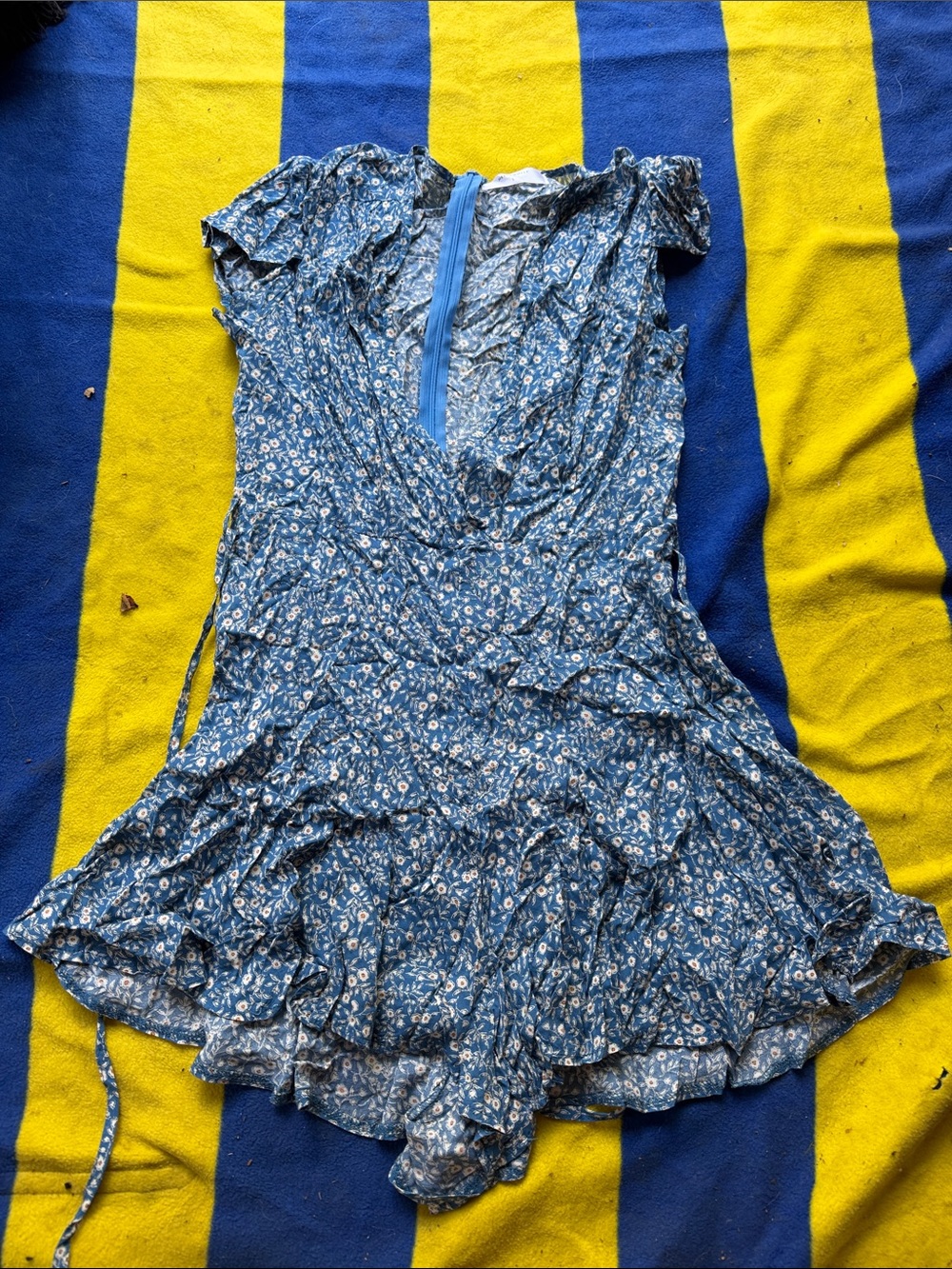 Hello Molly Blue Floral Romper